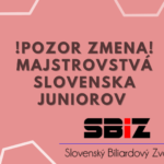 Zmena organizácie Majstrovstvá Slovenska Juniorov 2022